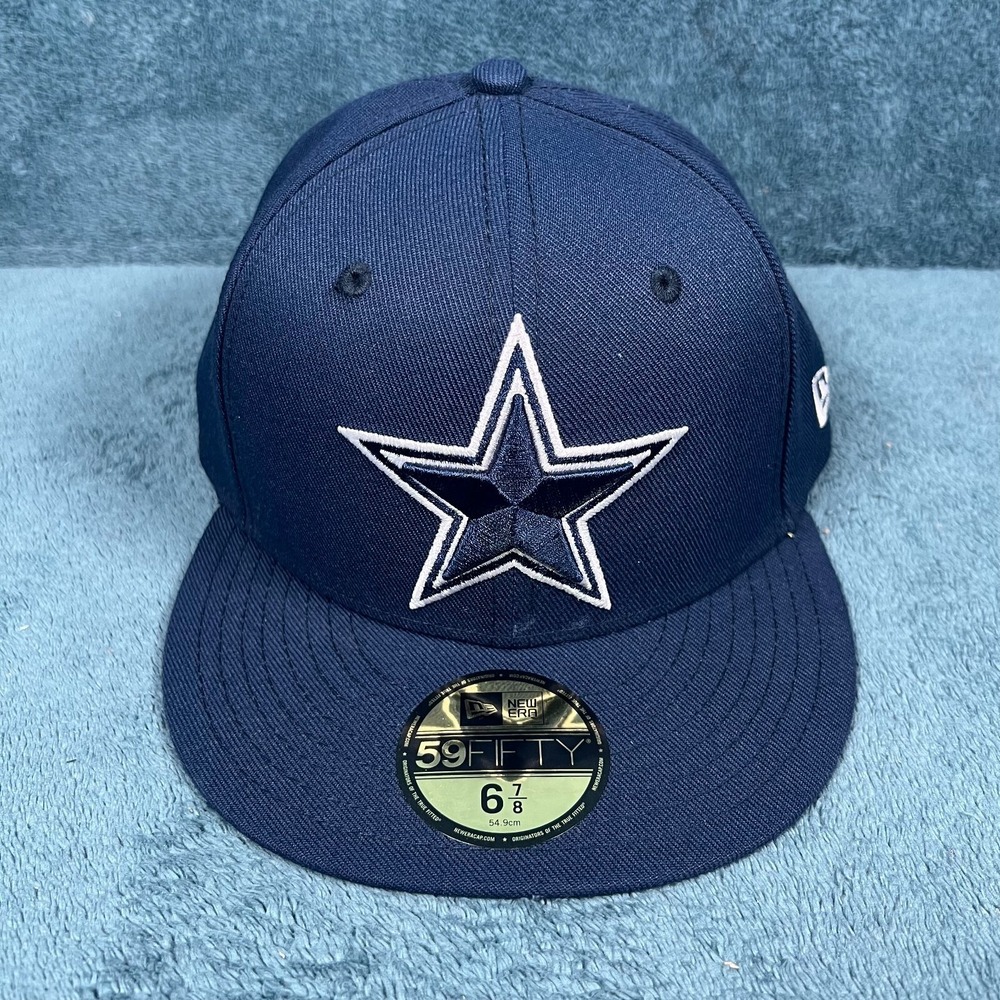 New Era 59FIFTY Navy Dallas Cowboys Embroidered Logo NFL Fitted Hat 6 7/8‎